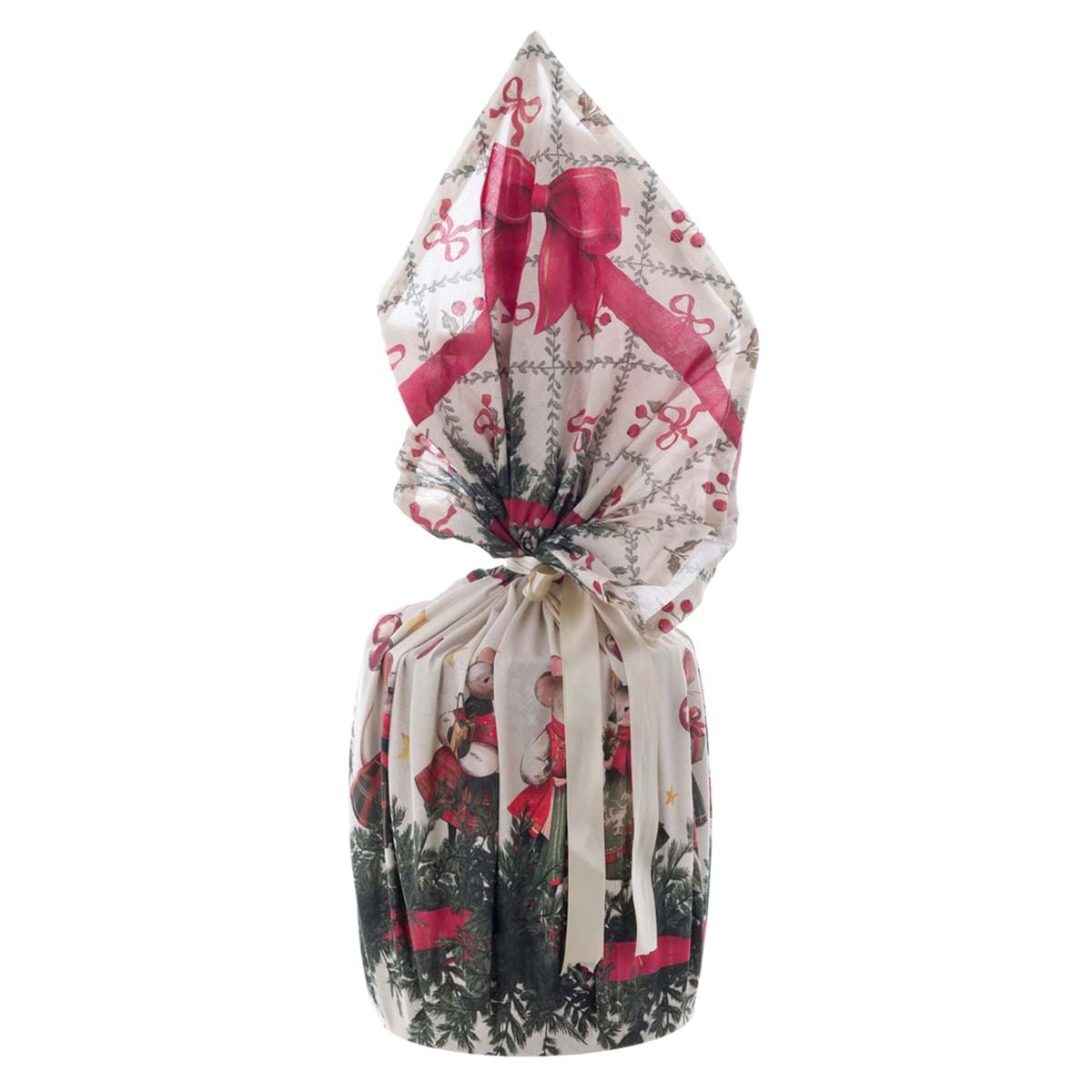 Foulard porta-panettone Favola di Natale shabby chic in cotone Blanc Mariclò