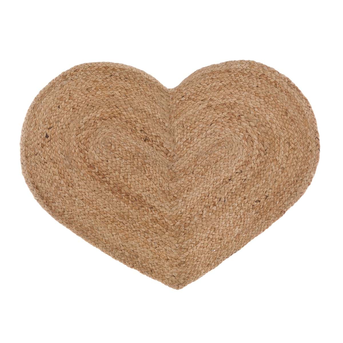 Tappeto Juta "Intrecci" a Forma di Cuore 50×80 cm – Blanc Mariclò
