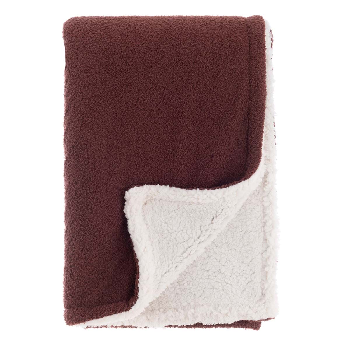 Plaid Sherpa "Morbido Essenziale" Marrone – Blanc Mariclò
