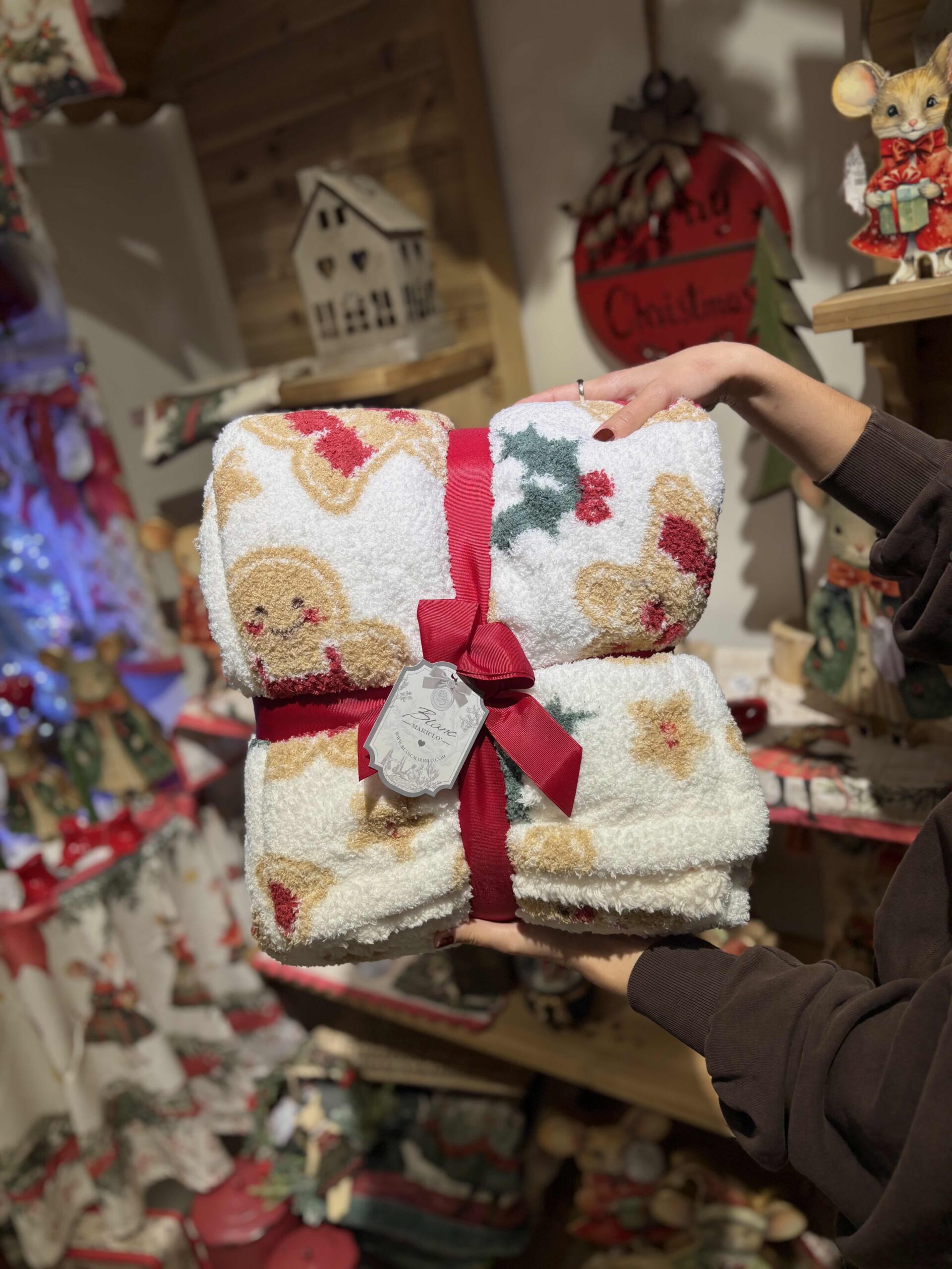 Plaid Sherpa "Morbido Essenziale" Natale – Blanc Mariclò - immagine 2