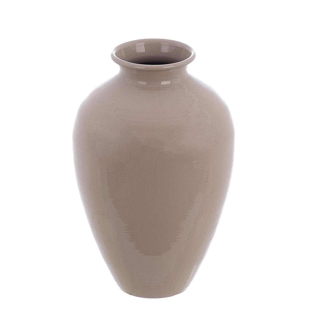 Mini vaso decorativo in metallo color fango forma anfora Blanc MariClo collezione Carmen
