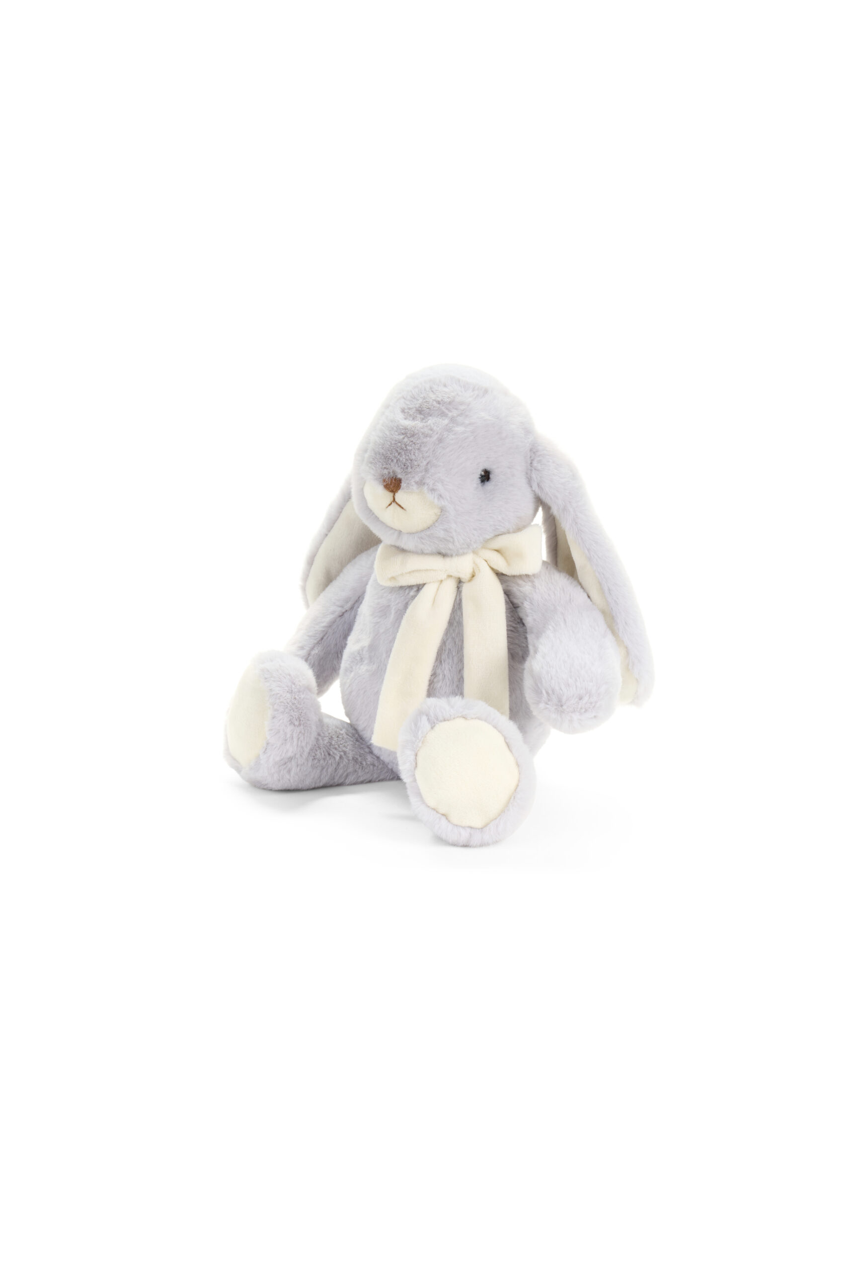 Morbidissimo coniglio peluche grigio perla altezza 25 cm. Collezione Pepen con fiocco bianco. Dolce idea regalo per bambini e decoro pasquale