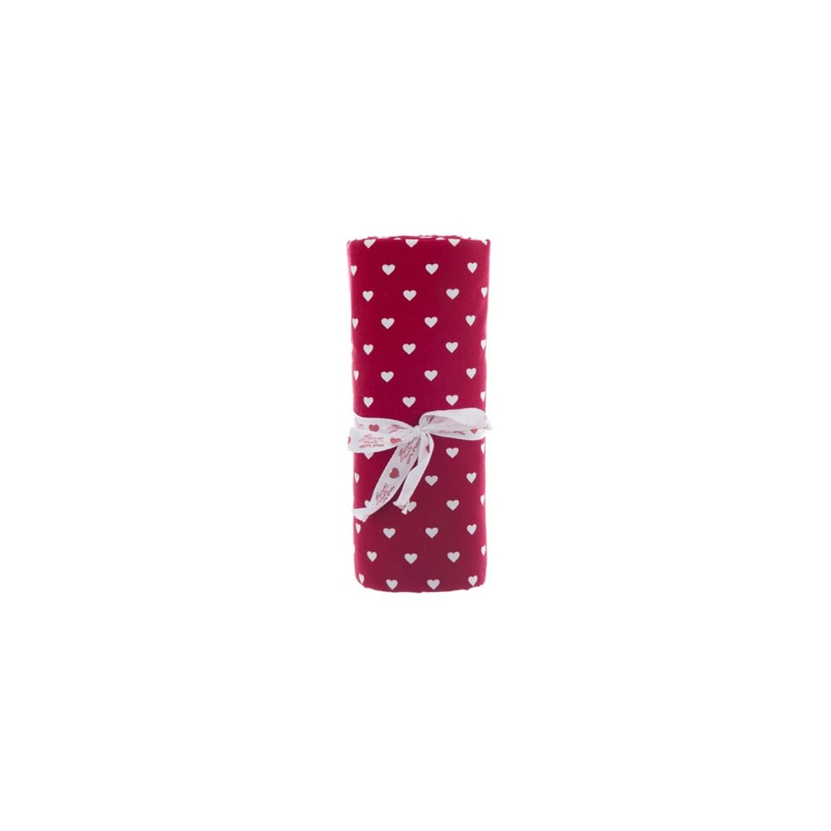 Tovaglia Rossa con Cuori Bianchi – Blanc MariClo’