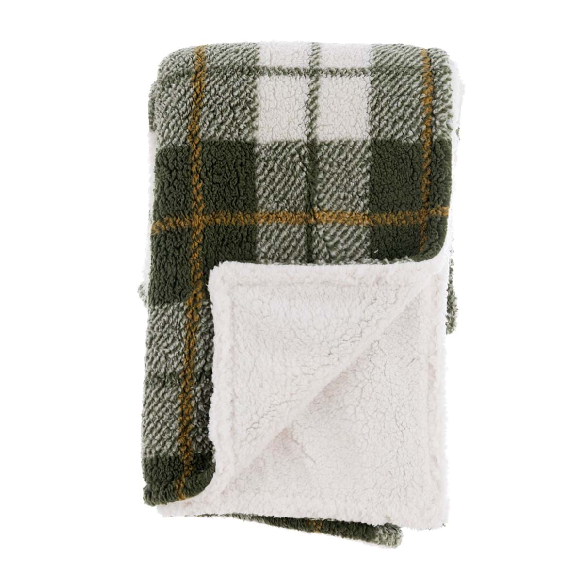 Plaid Invernale Sherpa Verde 420 GSM – Blanc MariClo’