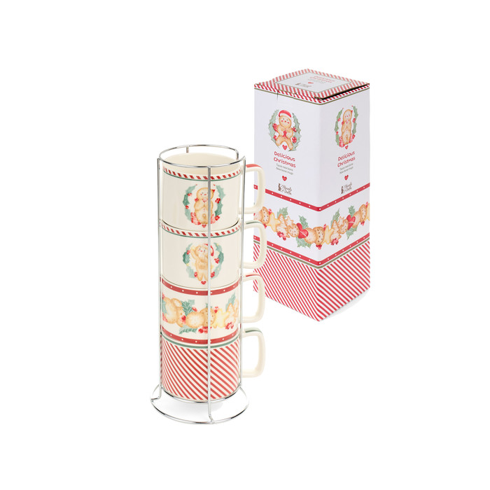Set 4 Tazze c/ Espositore "Delicious Christmas" – Nuvole di Stoffa
