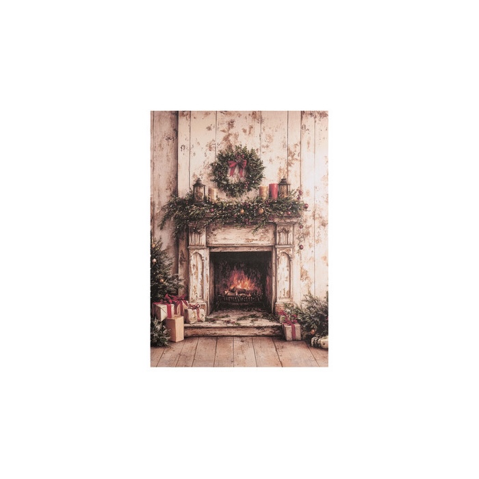 Quadro in Tela Canvas Natalizio "Caminetto Acceso" 35 x 51 cm "Delicious Christmas" – Nuvole di Stoffa