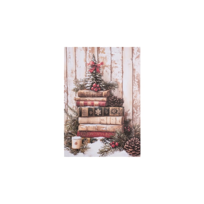 Quadro in Tela Canvas Natalizio "Libri" 35 x 51 cm "Delicious Christmas" – Nuvole di Stoffa