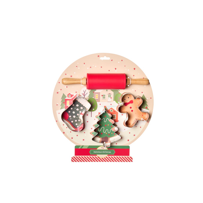 Set Mattarello e 4 Stampini "Delicious Christmas" – Nuvole di Stoffa